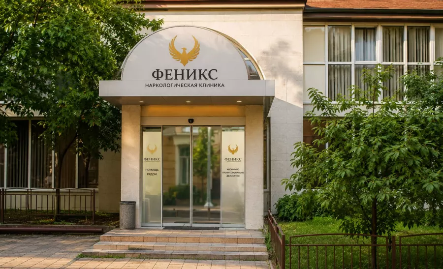 Вход в наркологическую клинику «Феникс» в Шадринске